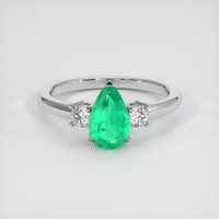 1.65 Ct. Emerald Ring, Platinum 950 1