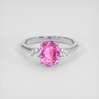 3.34 Ct. Pink Sapphire Ring, Platinum 950 1