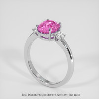 3.34 Ct. Pink Sapphire Ring, Platinum 950 2