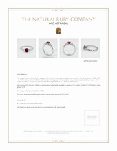Ruby Ring 0.59 Ct., Platinum 950 Appraisal