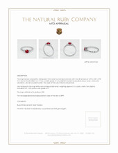 Ruby Ring 0.54 Ct., Platinum 950 Appraisal