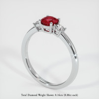 0.54 Ct. Ruby Ring, Platinum 950 2