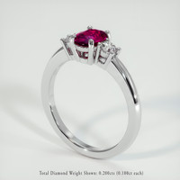 0.74 Ct. Ruby Ring, Platinum 950 2
