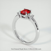 1.20 Ct. Ruby Ring, Platinum 950 2