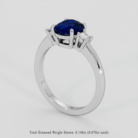 1.61 Ct. Blue Sapphire Ring, Platinum 950 2