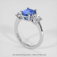 3.16 Ct. Blue Sapphire Ring, Platinum 950 2