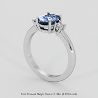 1.62 Ct. Blue Sapphire Ring, Platinum 950 2