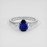 2.13 Ct. Blue Sapphire Ring, Platinum 950 1