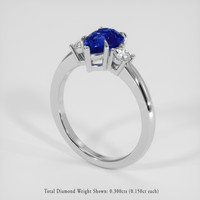2.13 Ct. Blue Sapphire Ring, Platinum 950 2