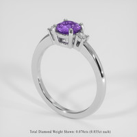 0.87 Ct. Purple Sapphire Ring, Platinum 950 2