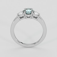 2.05 Ct. Greenish Blue Sapphire Ring, Platinum 950 3