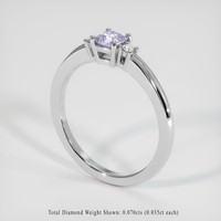 0.59 Ct. Purple Sapphire Ring, Platinum 950 2