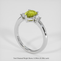 1.69 Ct. Greenish Yellow Sapphire Ring, Platinum 950 2