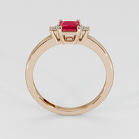 0.41 Ct. Pinkish Red Ruby Ring, 14K Rose Gold 3