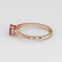0.41 Ct. Pinkish Red Ruby Ring, 14K Rose Gold 4