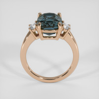 6.09 Ct. Greenish Blue Sapphire Ring, 14K Rose Gold 3