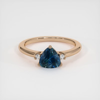 1.69 Ct. Greenish Blue Sapphire Ring, 18K Rose Gold 1