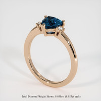 1.69 Ct. Greenish Blue Sapphire Ring, 18K Rose Gold 2