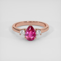 1.25 Ct. Pink Sapphire Ring, 18K Rose Gold 1