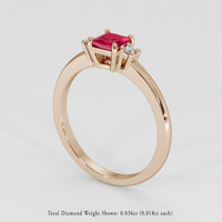 0.41 Ct. Pinkish Red Ruby Ring, 18K Rose Gold 2
