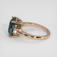 6.09 Ct. Greenish Blue Sapphire Ring, 18K Rose Gold 4