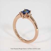 1.07 Ct. Bi Color Sapphire Ring, 18K Rose Gold 2