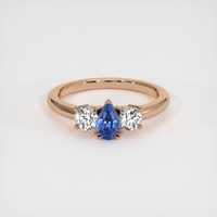 0.55 Ct. Blue Sapphire Ring, 18K Rose Gold 1