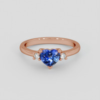 0.57 Ct. Blue Sapphire Ring, 18K Rose Gold 1