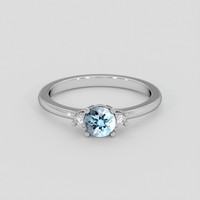 0.44 Ct. Blue Aquamarine Ring, Silver 1