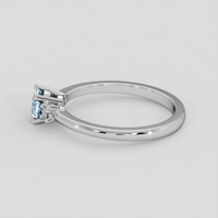 0.44 Ct. Blue Aquamarine Ring, Silver 4