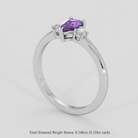 1.05 Ct. Purple Sapphire Ring, Silver 2