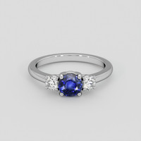 1.00 Ct. Blue Sapphire Ring, Silver 1