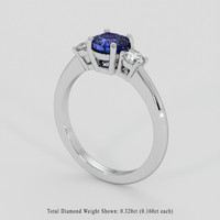 1.00 Ct. Blue Sapphire Ring, Silver 2