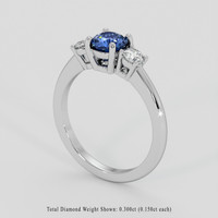 0.71 Ct. Blue Sapphire Ring, Silver 2