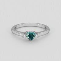 1.01 Ct. Greenish Blue Sapphire Ring, Silver 1