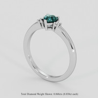 1.01 Ct. Greenish Blue Sapphire Ring, Silver 2