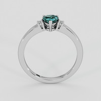 1.01 Ct. Greenish Blue Sapphire Ring, Silver 3