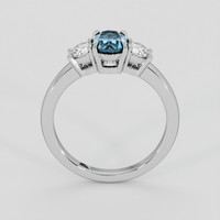 0.99 Ct. Greenish Blue Sapphire Ring, Silver 3