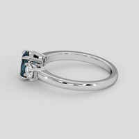 0.99 Ct. Greenish Blue Sapphire Ring, Silver 4