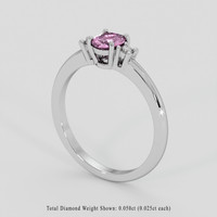 0.50 Ct. Pink Sapphire Ring, Silver 2