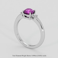 1.33 Ct. Pinkish Purple Sapphire Ring, 10K White Gold 2