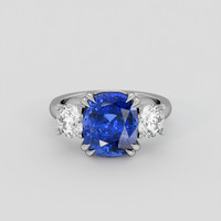 5.16 Ct. Blue Sapphire Ring, 10K White Gold 1