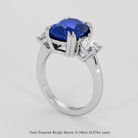 5.16 Ct. Blue Sapphire Ring, 10K White Gold 2