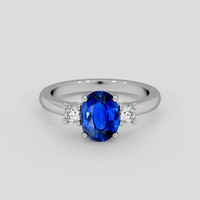 1.60 Ct. Blue Sapphire Ring, 10K White Gold 1