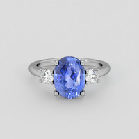 3.65 Ct. Blue Sapphire Ring, 10K White Gold 1