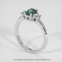0.82 Ct. Greyish Blue Sapphire Ring, 10K White Gold 2