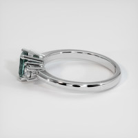 0.82 Ct. Greyish Blue Sapphire Ring, 10K White Gold 4