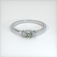 0.63 Ct. Green Sapphire Ring, 10K White Gold 1