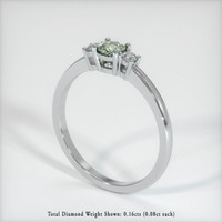 0.63 Ct. Green Sapphire Ring, 10K White Gold 2