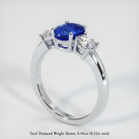 1.03 Ct. Sapphire Ring, 14K White Gold 2